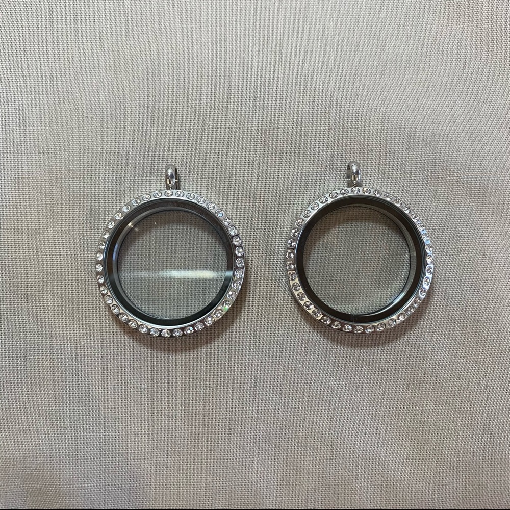 Origami Owl NEW Large Silver Locket with Crystals